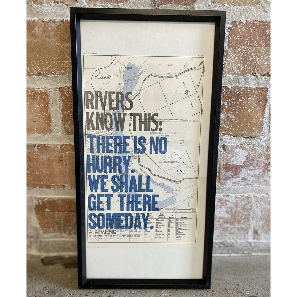 Framed Art Missouri Illinois River Cape Girardeau Map A.A. Milne Army Corps